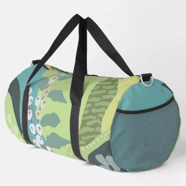 White Berries Mixed Greens Colour Blocks Modern  Duffle Bag (Right Corner)
