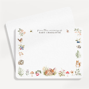 White BG, Woodland Nursery Stationery Note Card,  Announcement