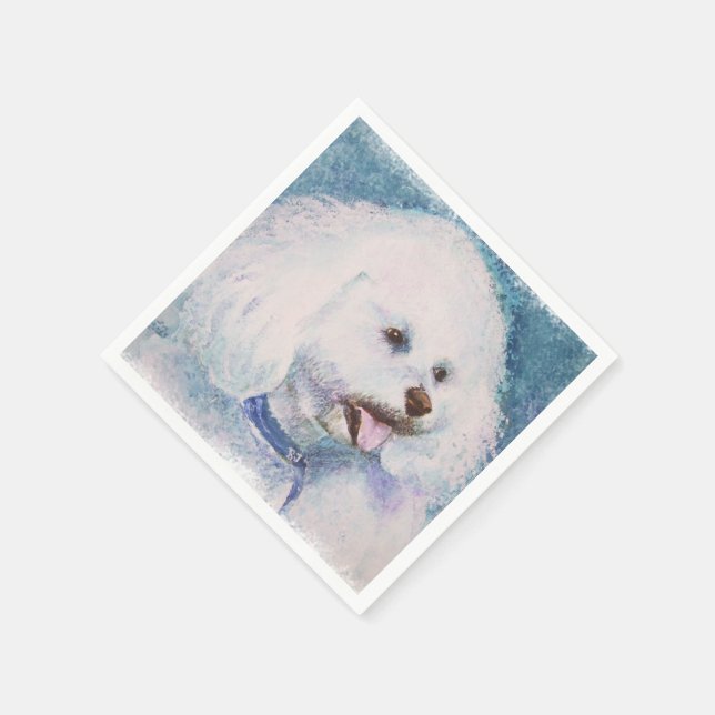 WHITE BICHON FRESE PAPER NAPKINS (Corner)