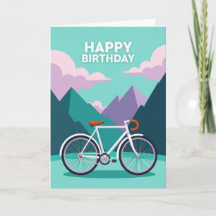 White Bicycle Birthday Card