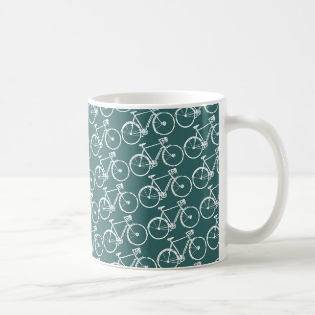 white bicycle coffee mug (Right)