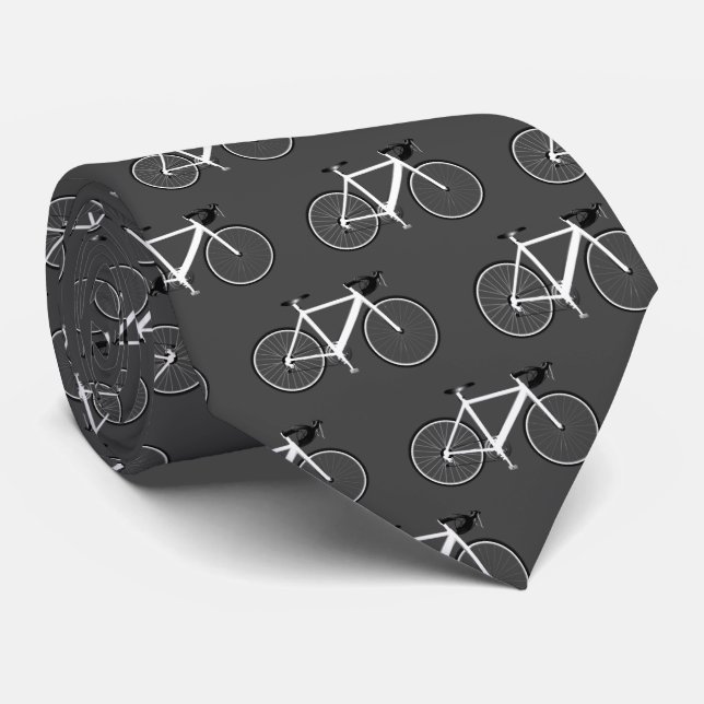 White Bicycle On Grey Tie (Rolled)