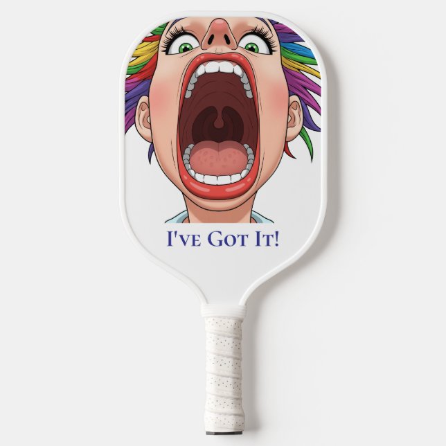 White Big Mouth Pickleball player Paddle (Front)