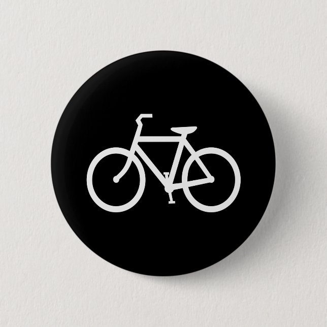 White Bike Route 6 Cm Round Badge (Front)