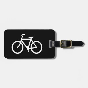 White Bike Route Luggage Tag