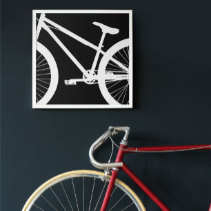 White Bike Silhouette Custom Colour Poster