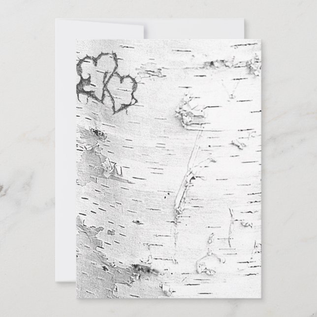 White Birch Bark Rustic Hearts Blank Paper (Front)