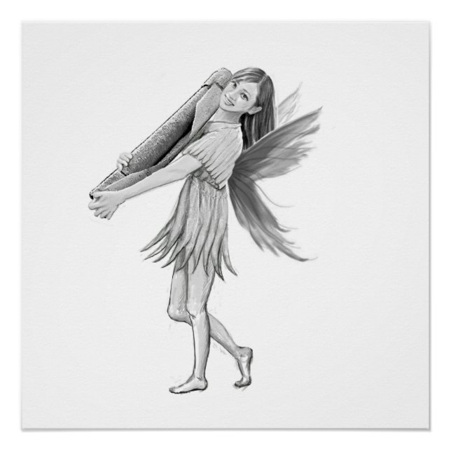 White Birch Fairy with Bark Poster (Front)