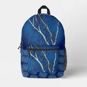 White Birch Tree Blue Sky Personalised Printed Backpack