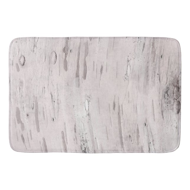 White Birch Tree Wood Rustic Barn Farmhouse Chic Bath Mat (Front)