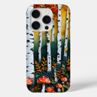 White birch tree woodland