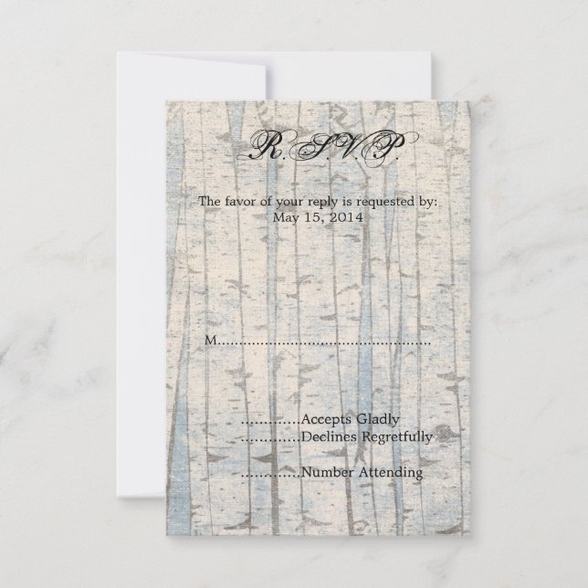 White Birch Trees  RSVP (Front)