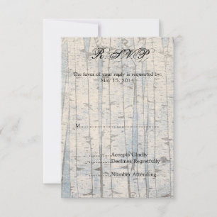 White Birch Trees  RSVP Card