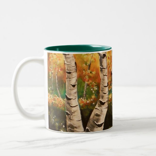 White Birch Two-Tone Coffee Mug (Left)