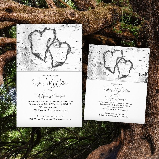 White Birch Wedding Budget Invitation Flyer (Creator Uploaded)