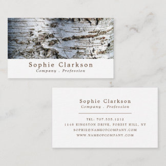 White Birch Wood Effect, Rustic Business Card