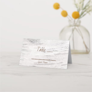 White Birch Wood Rustic Barn Wedding Table Seat Place Card