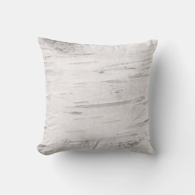 White Birch Wood Rustic Country Farmhouse Barn Cushion (Front)