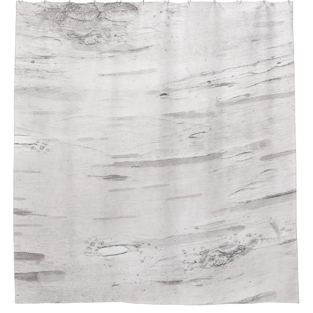 White Birch Wood Rustic Country Farmhouse Barn Shower Curtain (Front)