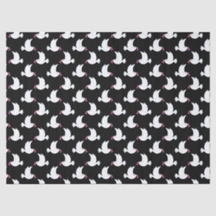 White Bird Breast Cancer Awareness Pattern Tissue Paper