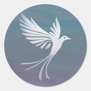 White Bird in a Blue Sky Classic Round Sticker