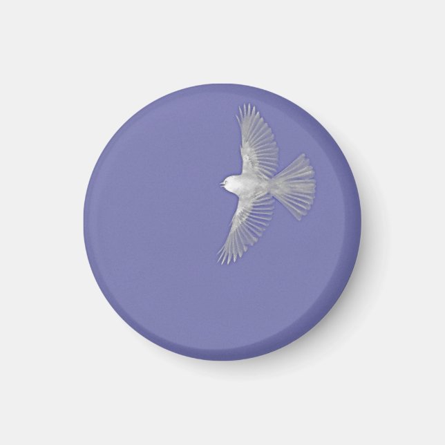 White Bird in Flight Magnet (Front)
