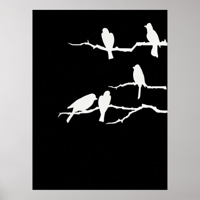 White Bird Silhouette Poster (Front)