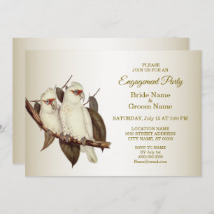 White Birds Engagement Invitation
