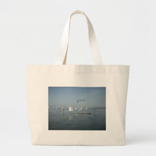White birds featehres hakuna matata.JPG Large Tote Bag