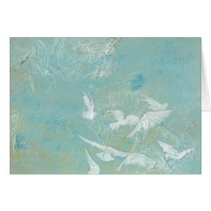 White Birds Flying Through Blue Sky