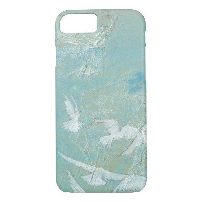 White Birds Flying Through Blue Sky Case-Mate iPhone Case (Back)