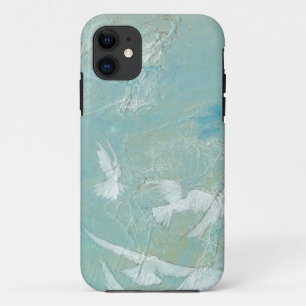 White Birds Flying Through Blue Sky iPhone 11 Case