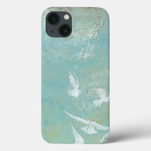 White Birds Flying Through Blue Sky iPhone 13 Case