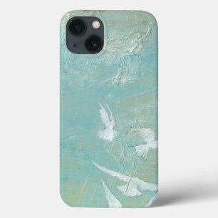 White Birds Flying Through Blue Sky iPhone 13 Case