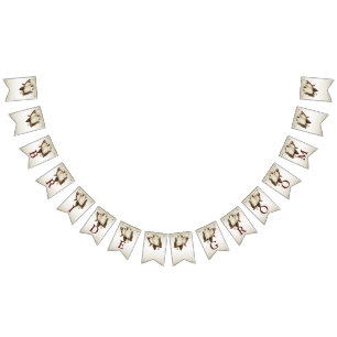 White Birds Wedding Bunting Flag