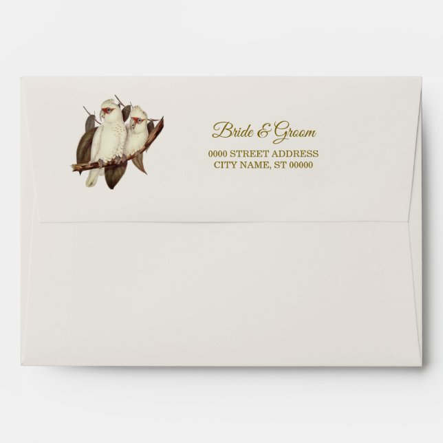 White Birds Wedding Envelope (Back (Top Flap))