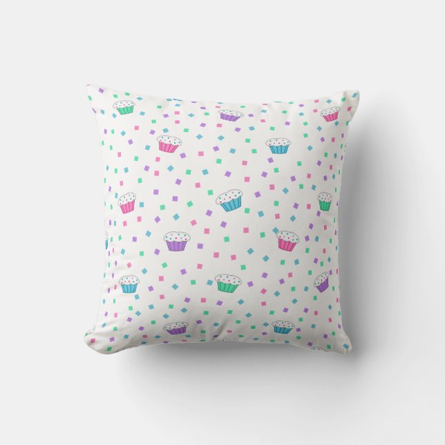White Birthday Celebration Pillow (Front)