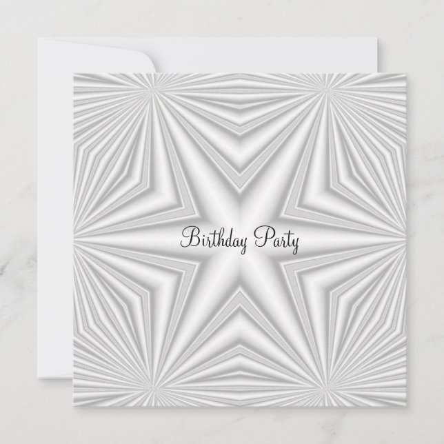 White Birthday Party Invitation (Front)