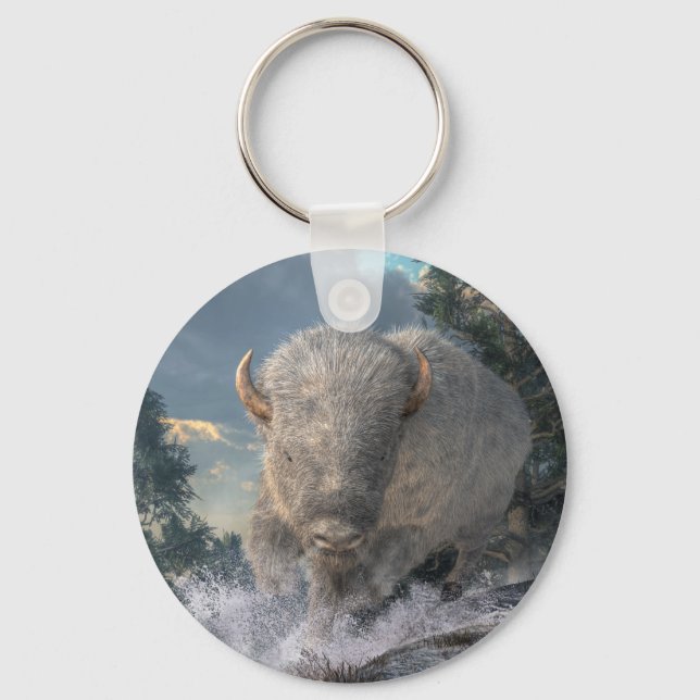 White Bison Key Ring (Front)
