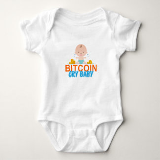 White Bitcoin Cry Baby One-Piece Baby Bodysuit