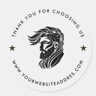 White Blac Custom Typography Classic Round Sticker