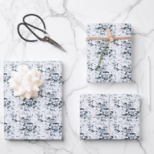 White & Black Abstract  Wrapping Paper Sheet