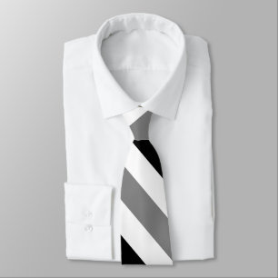 White Black and Grey University Stripe Tie