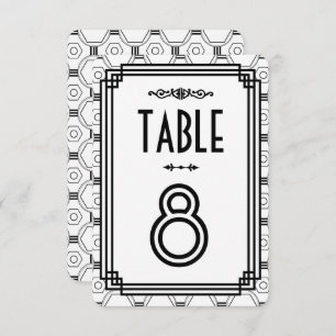 White & Black Art Deco Wedding Table Numbers