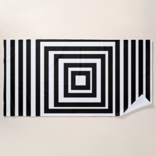 White & Black Beach Towel