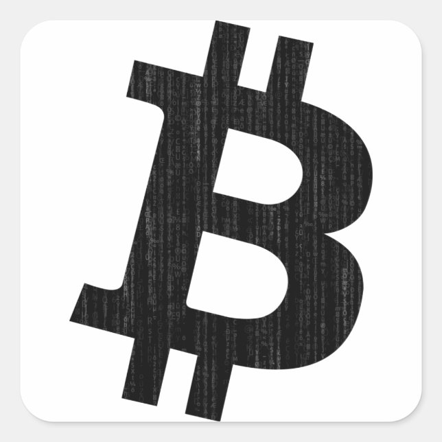 White/Black Bitcoin Coding Stickers (Front)