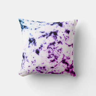 White Black Blue Purple Pink Marble Paint Splash Cushion