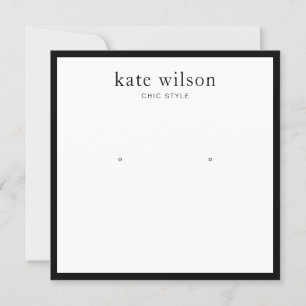 White Black Border Jewellery Earring Display Invitation