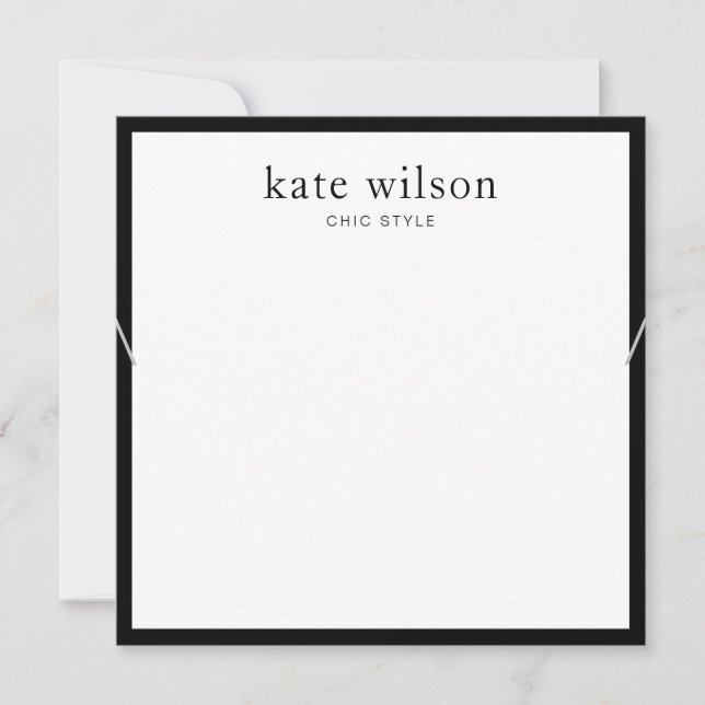 White Black Border Jewellery Necklace  Display Invitation (Front)