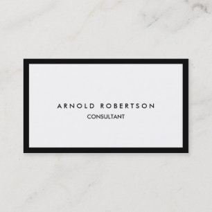 White Black Border Professional Business Card